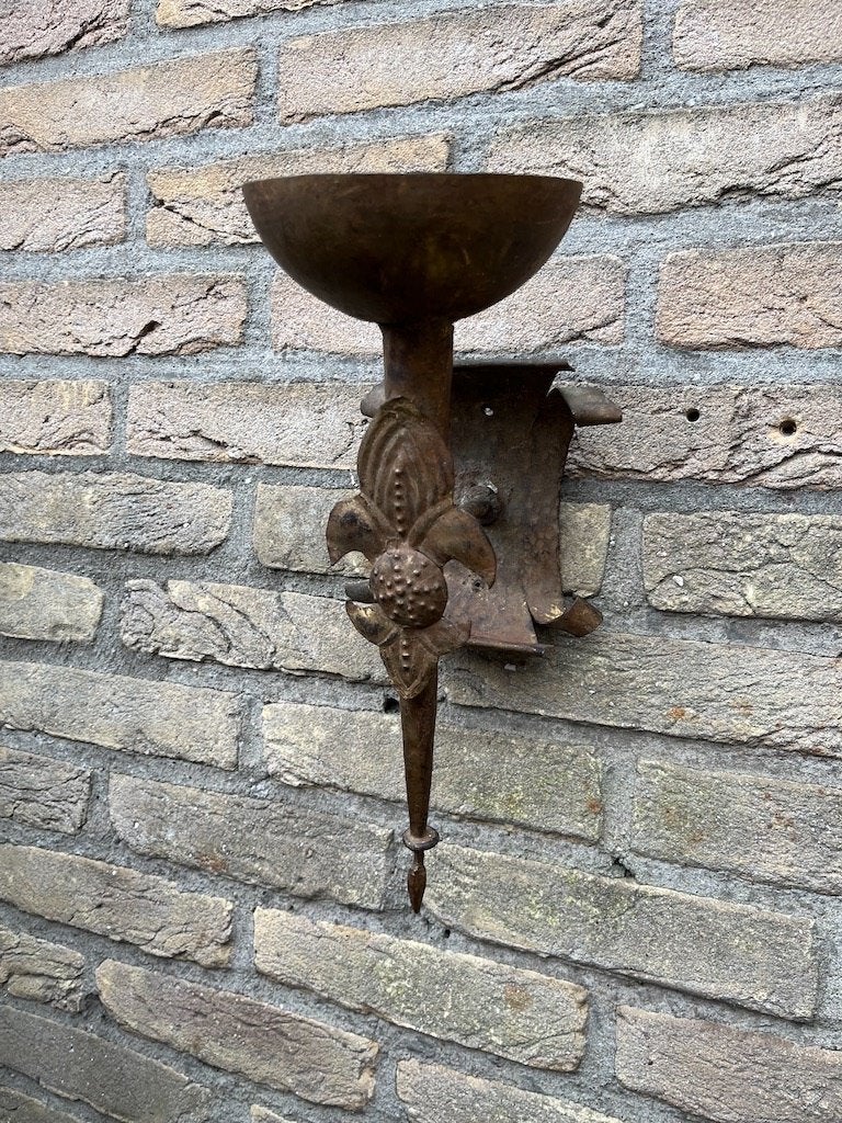 2 Antieke Franse Wandkandelaars Franse Lelie, Ophalen, Overige materialen