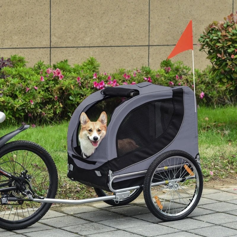 PawHut Hondenkar Fietskar Grijs - Nieuw met Regenhoes, Ophalen, Nieuw, Hondenkar, Minder dan 20 kg