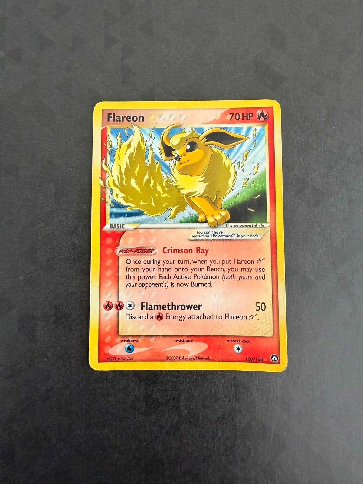 Flareon goldstar #100 - Pokémon, Hobby en Vrije tijd, Verzamelkaartspellen | Pokémon, Ophalen of Verzenden, Gebruikt, Losse kaart