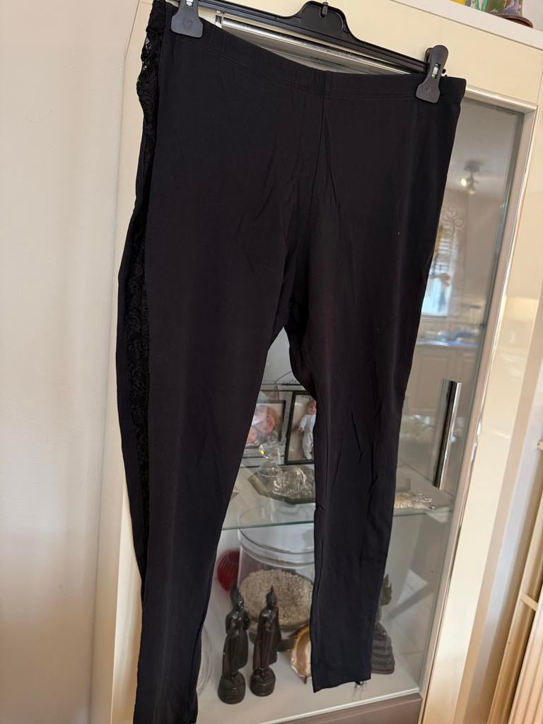 Zwarte legging met kant MS Mode maat 48, Zwart, Ophalen of Verzenden, Gedragen, Legging