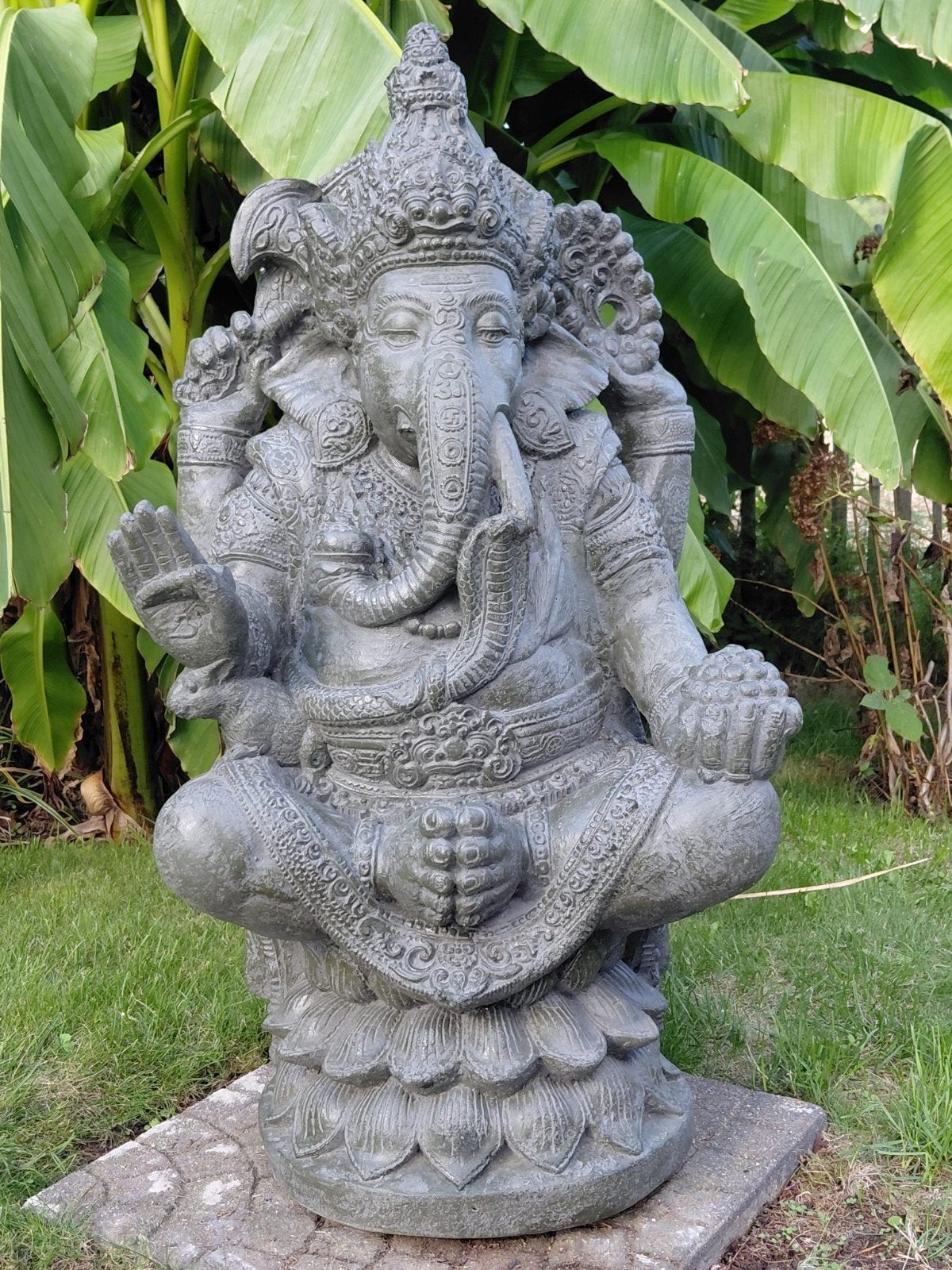 Massief betonnen Ganesha beeld 100cm hoog!, Tuin en Terras, Ophalen, Www.ibizasfeer.nl, Nieuw, Info@ibizasfeer.nl