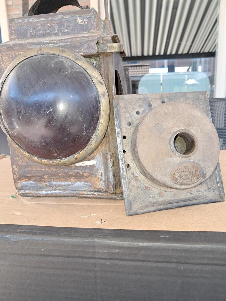 Antieke seinlamp, Antiek en Kunst, Antiek | Lampen, Ophalen of Verzenden