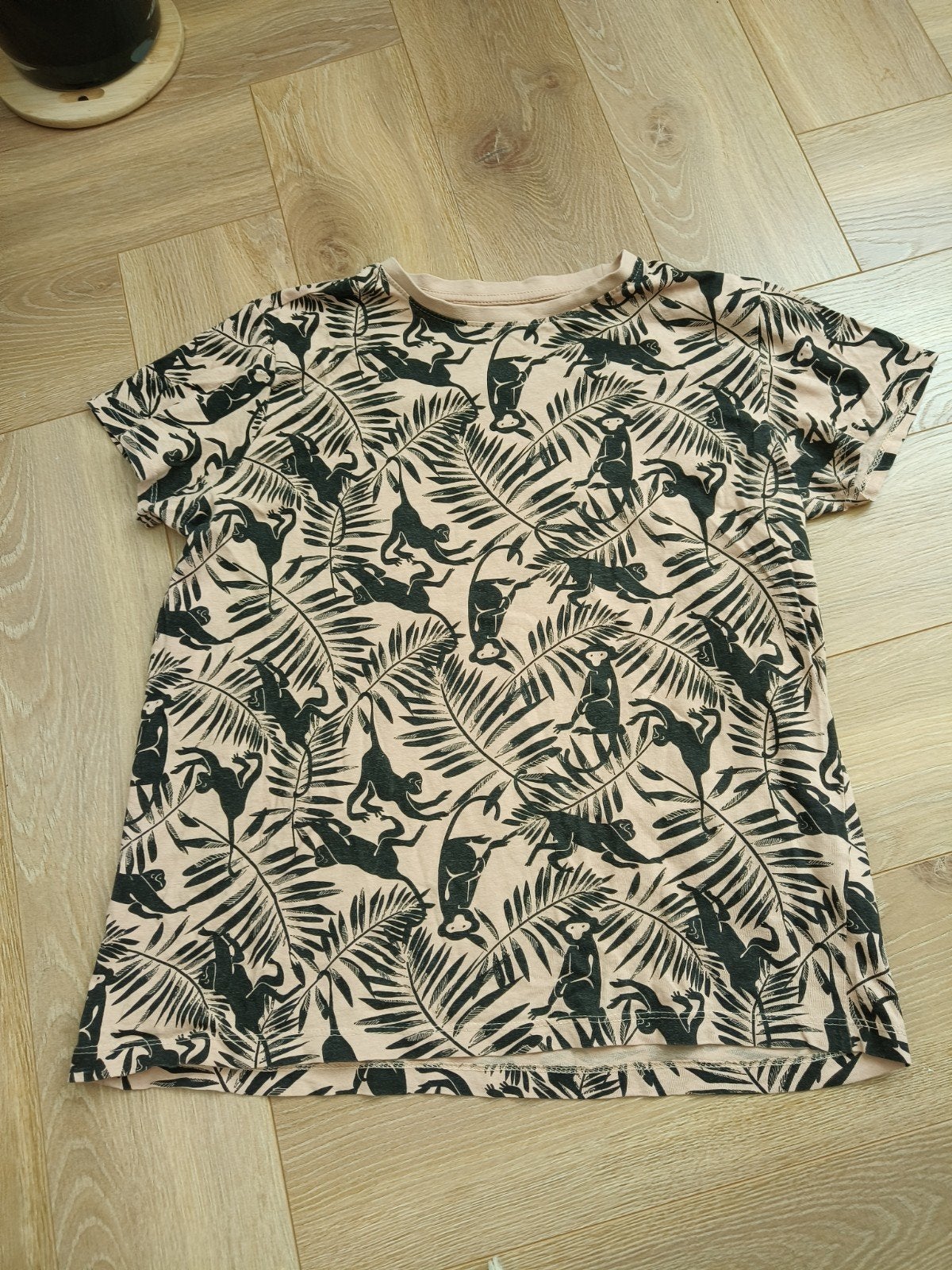 Primark T-shirt met apenprint, maat M nieuw, Maat 38/40 (M), Primark, Beige, Ophalen of Verzenden