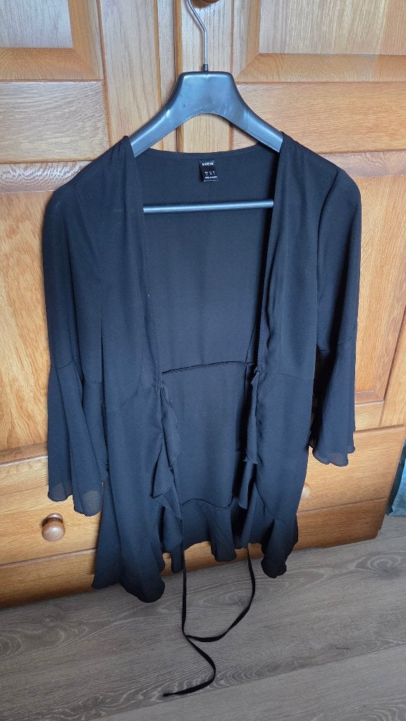 Chiffon cover-up mt S/M/L, Zwart, Ophalen of Verzenden, Zo goed als nieuw, Maat 36 (S)