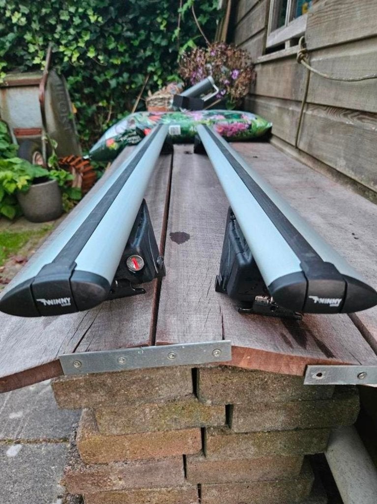 Universele dakdragerset TwinnyLoad Alu Fly Bar, 1x gebruikt, Auto diversen, Dakdragers, Ophalen, Zo goed als nieuw