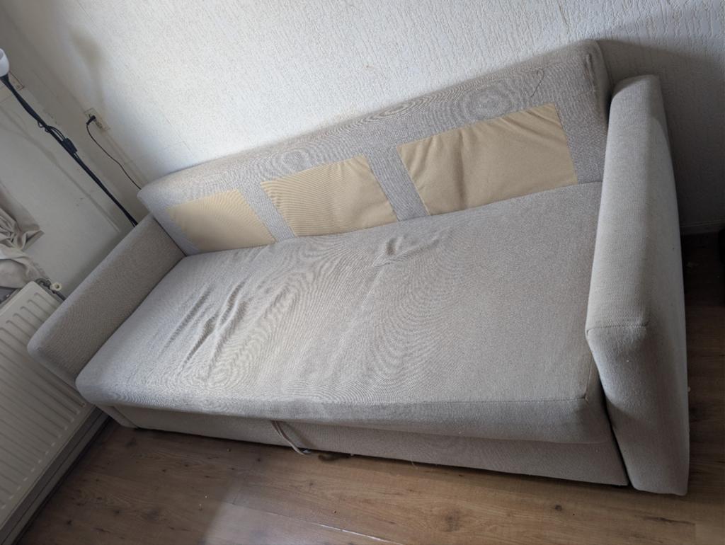 Gratis slaapbank, Gebruikt, Beige, Tweepersoons, Ophalen of Verzenden