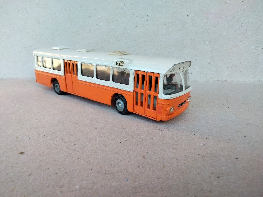 Vintage TEKNO SCANIA  Bus Oranje/Wit -, Ophalen of Verzenden, Gebruikt, Bus of Vrachtwagen, Tekno