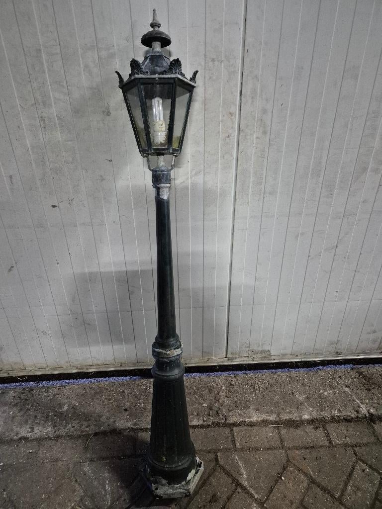 Gietijzer lantaarn paal, Tuin en Terras, Ophalen, Gebruikt, Staande lamp, Netvoeding