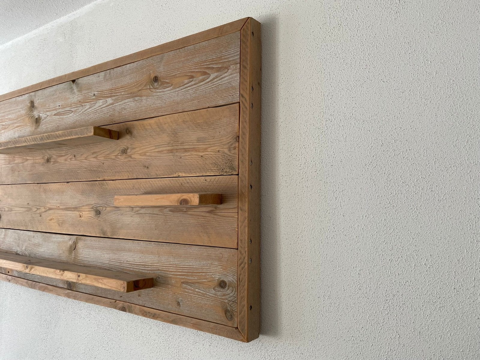 Steigerhout wandbord met planken - 149x84cm, Ophalen, Gebruikt