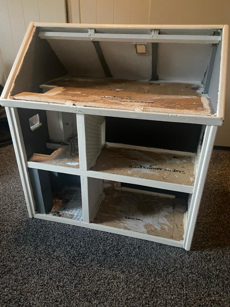 Vintage Houten Poppenhuis - Opknapper, Ophalen of Verzenden, Gebruikt, Poppenhuis