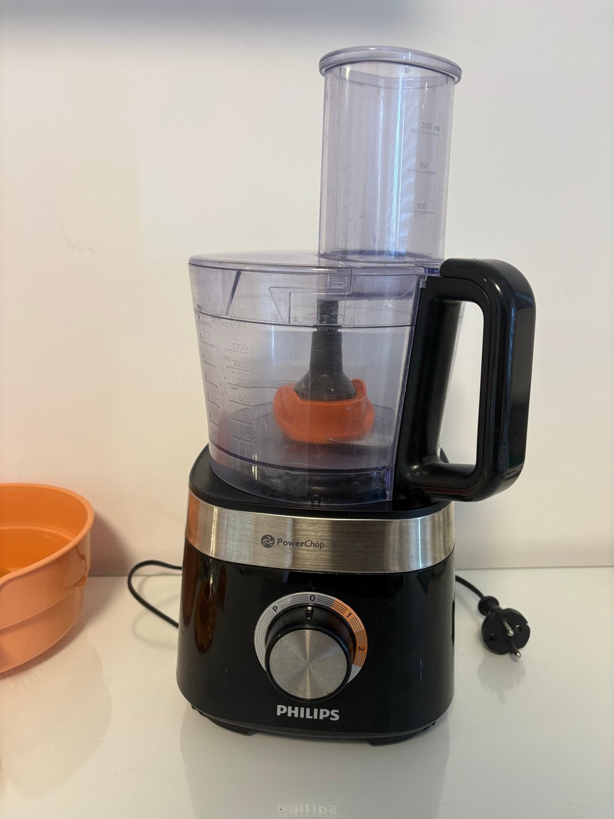 Philips PowerChop 850W Keukenmachine met Accessoires, Kunststof, Ophalen of Verzenden, Zwart, Overige typen
