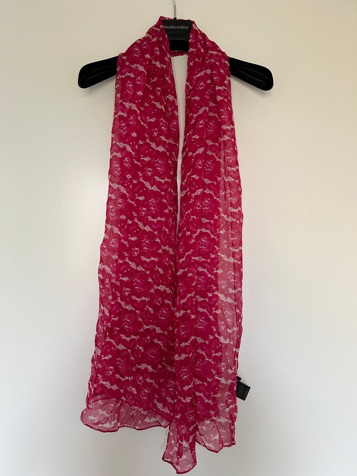 Zgan Claudia Strater sjaaltje 100% zijde roze fuschia, Ophalen of Verzenden, Zo goed als nieuw, Maat 38/40 (M), Sjaal