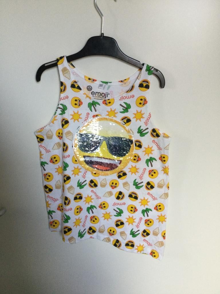 Zomerhempje van Emoji in nieuwstaat 146-152, Broek, Meisje, Ophalen of Verzenden, Zo goed als nieuw