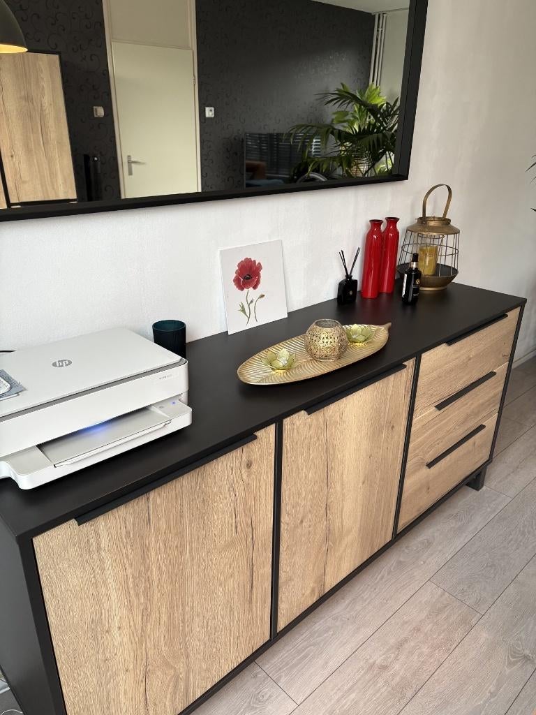 dressoir + vitrinekast Zundert van Woonexpress, Huis en Inrichting, Kasten | Dressoirs, Zo goed als nieuw, 150 tot 200 cm, 25 tot 50 cm