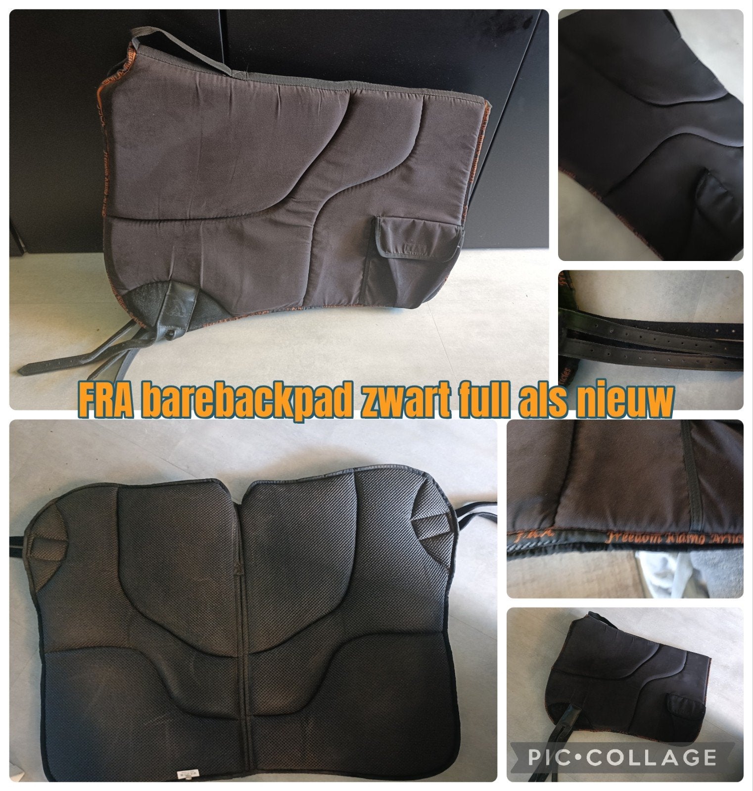 FRA barebackpad full zwart, Dieren en Toebehoren, Full (L), Ophalen of Verzenden, Zo goed als nieuw, Zwart
