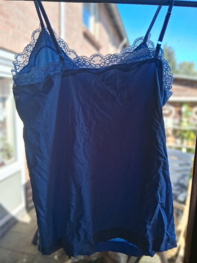 hemd met kant aan de bovenkant, Kleding | Dames, Ophalen, Blauw, Maat 46/48 (XL) of groter, Zonder mouw
