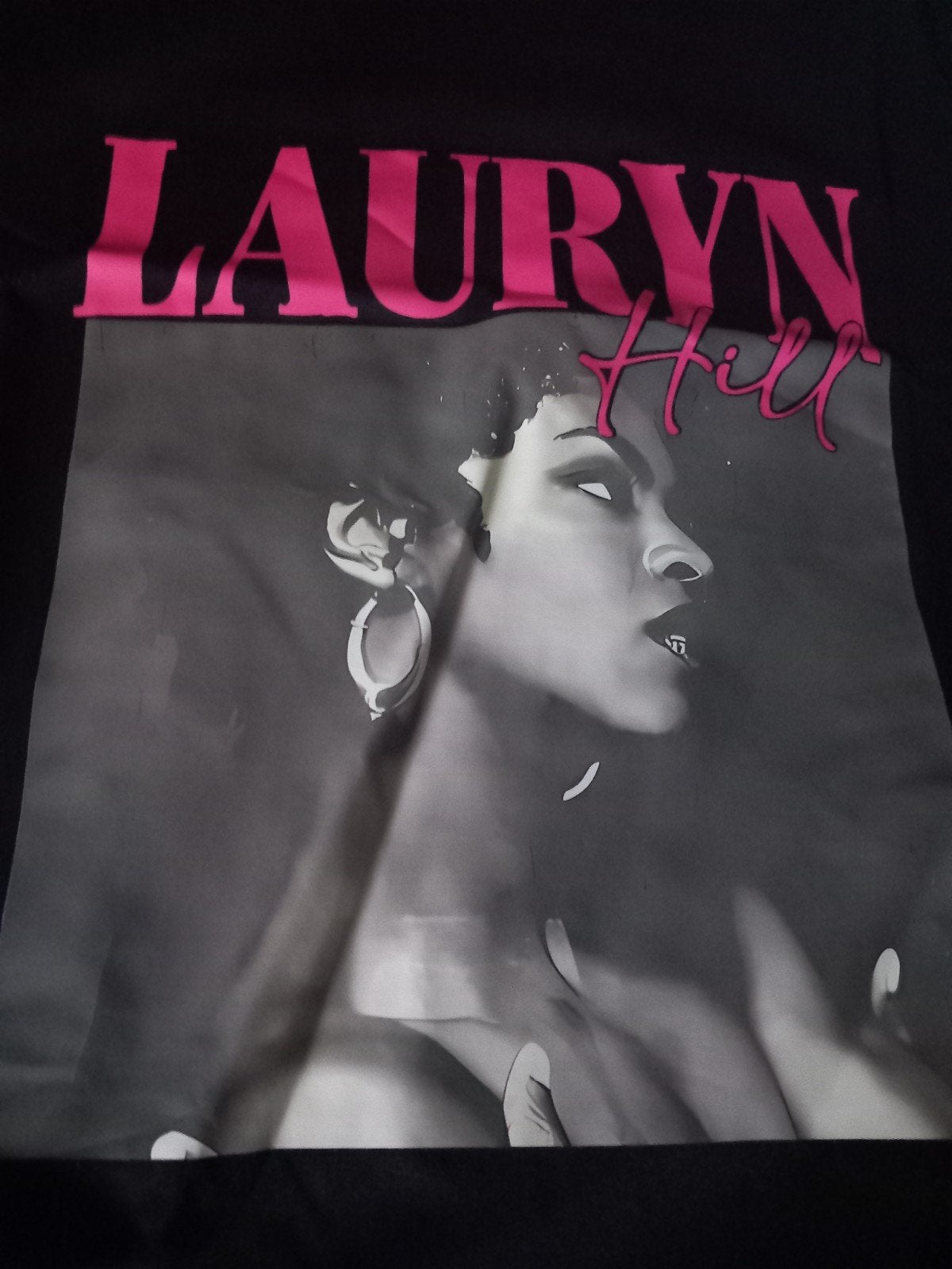 Zwart T-shirt met Lauryn Hill print, maat S, nieuw, Zwart, Nieuw, Ophalen of Verzenden, Korte mouw