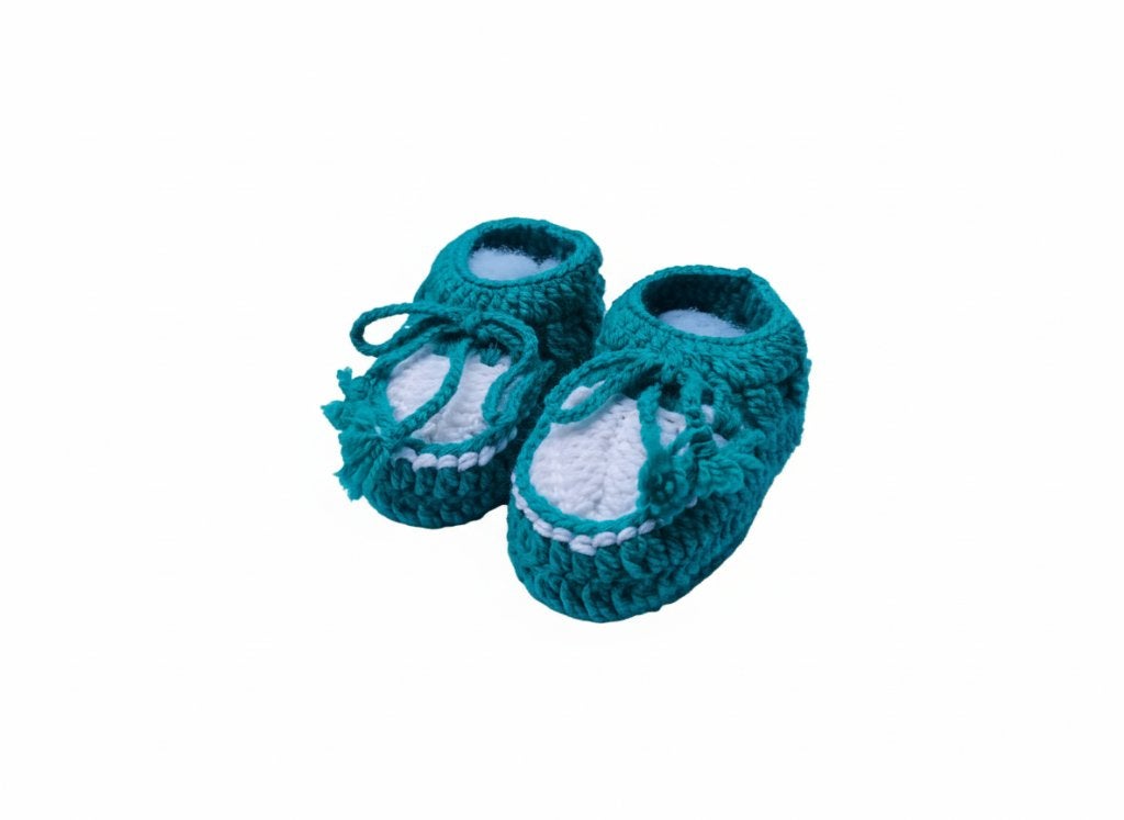 Handgehaakte babyslofjes van wol en acryl (10 st.), Slofjes, Jongetje of Meisje, Handgemaakt, Nieuw
