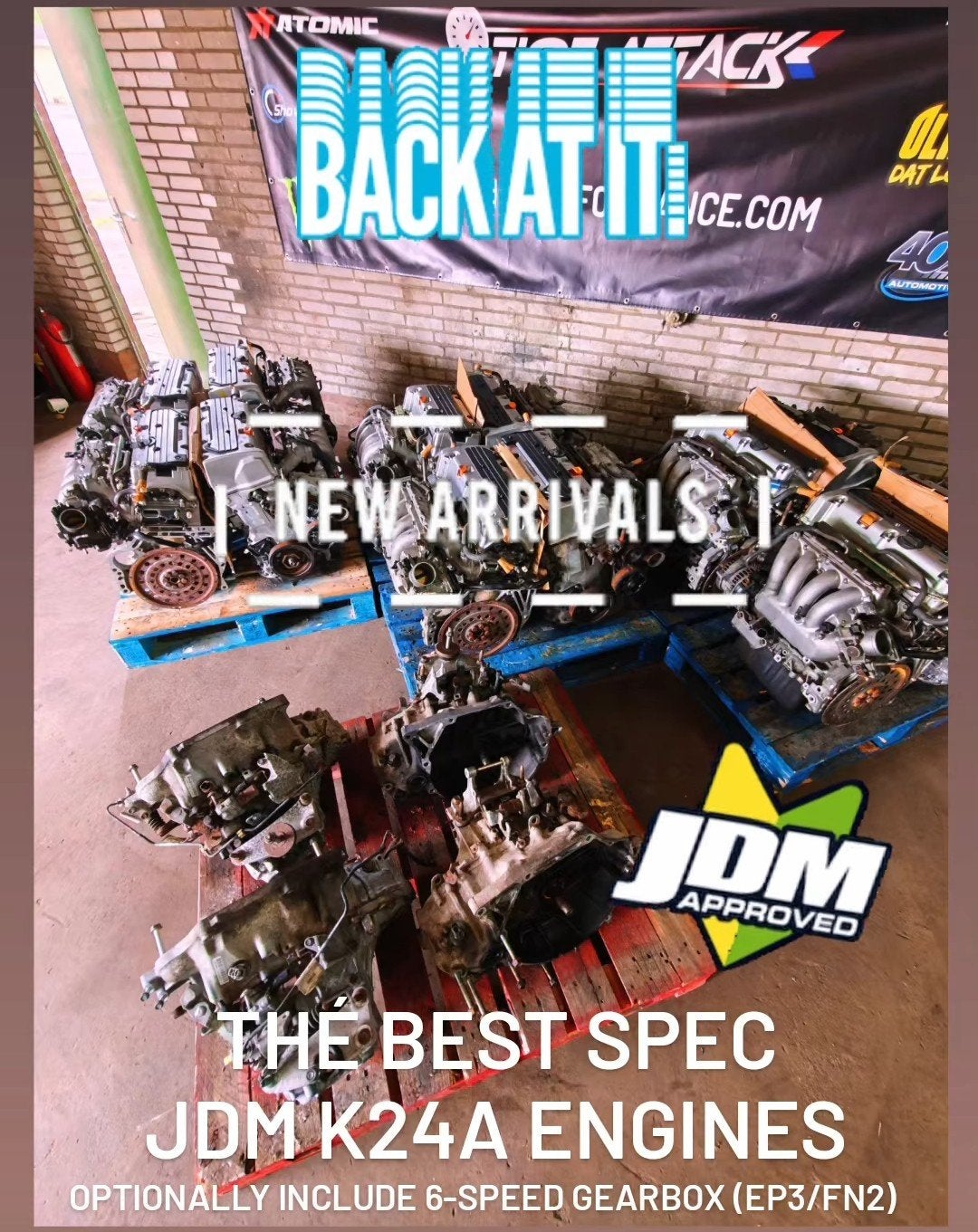 Honda JDM K24A motoren optioneel ep3 fn2 versnellingsbak, Ophalen of Verzenden, Gebruikt, Honda