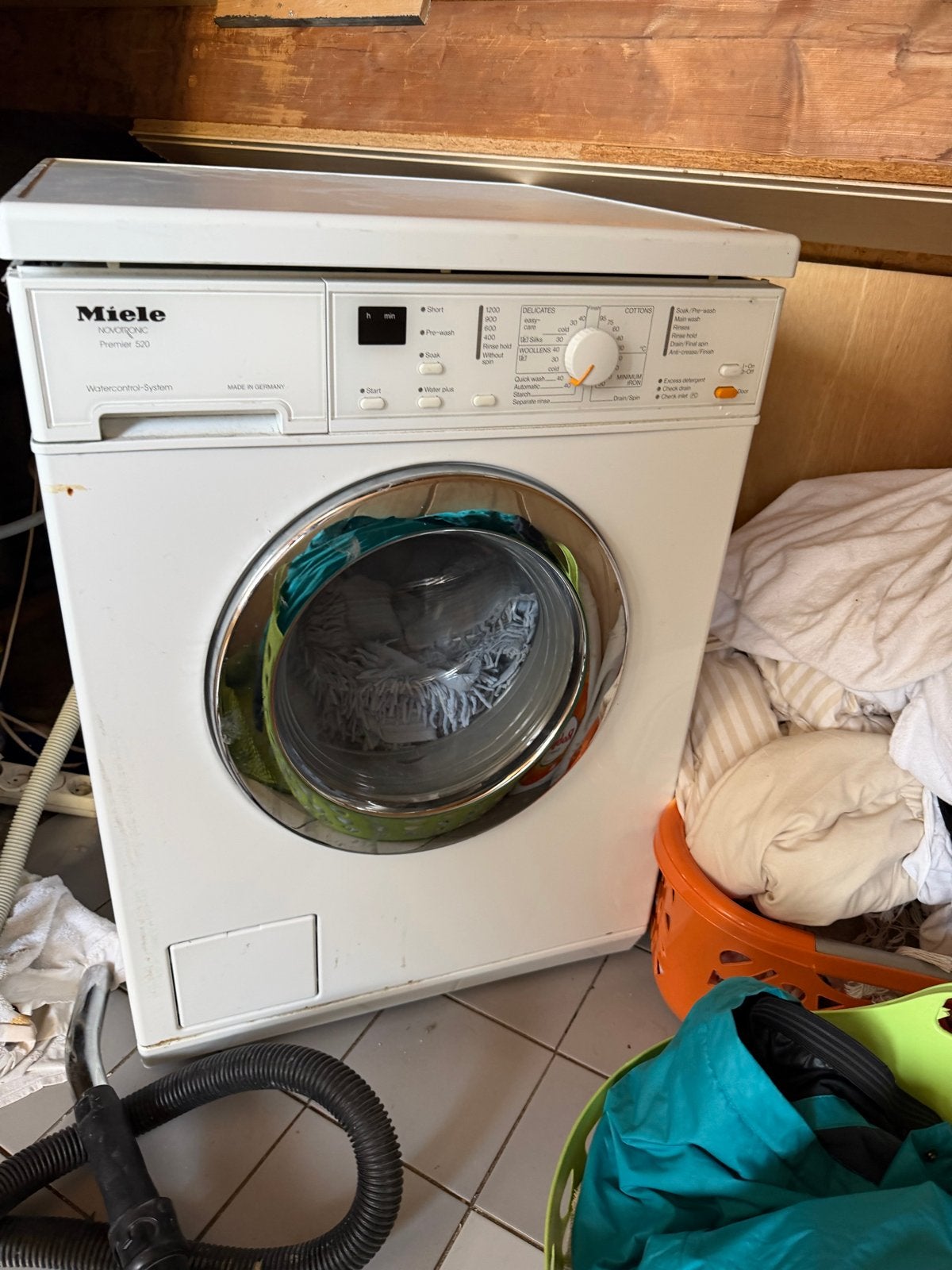 Miele Novotronic Premier 520 Wasmachine - Voorlader, Ophalen, Gebruikt, Voorlader, Kort programma