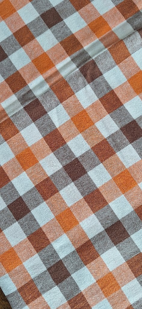 tafelkleed met geblokt motief, vintage kleuren, Geschikt voor buiten, Nieuw, Ophalen of Verzenden, Katoen