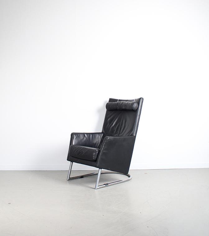 2x Montis Madonna Fauteuil Zwart Leer – Chroom