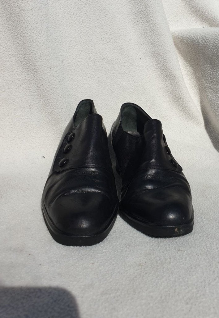 Gave nette zwarte leren dames schoenen mt 37 merk Manfield, Schoenen met lage hakken, ., Zwart, Ophalen of Verzenden