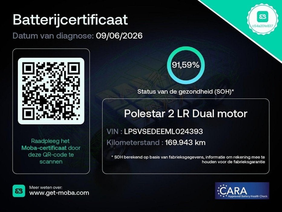 Polestar 2 Long Range Dual Motor 78kWh Launch Edition -SOH92, Polestar 2, Gebruikt, Zwart, Origineel Nederlands