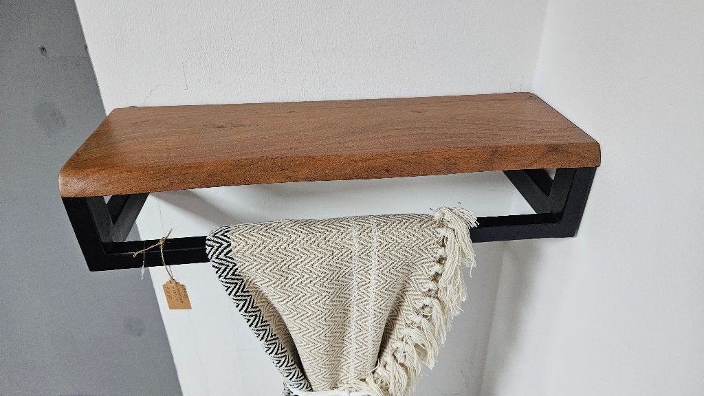 houten wandplank met metalen frame, Ophalen, Nieuw