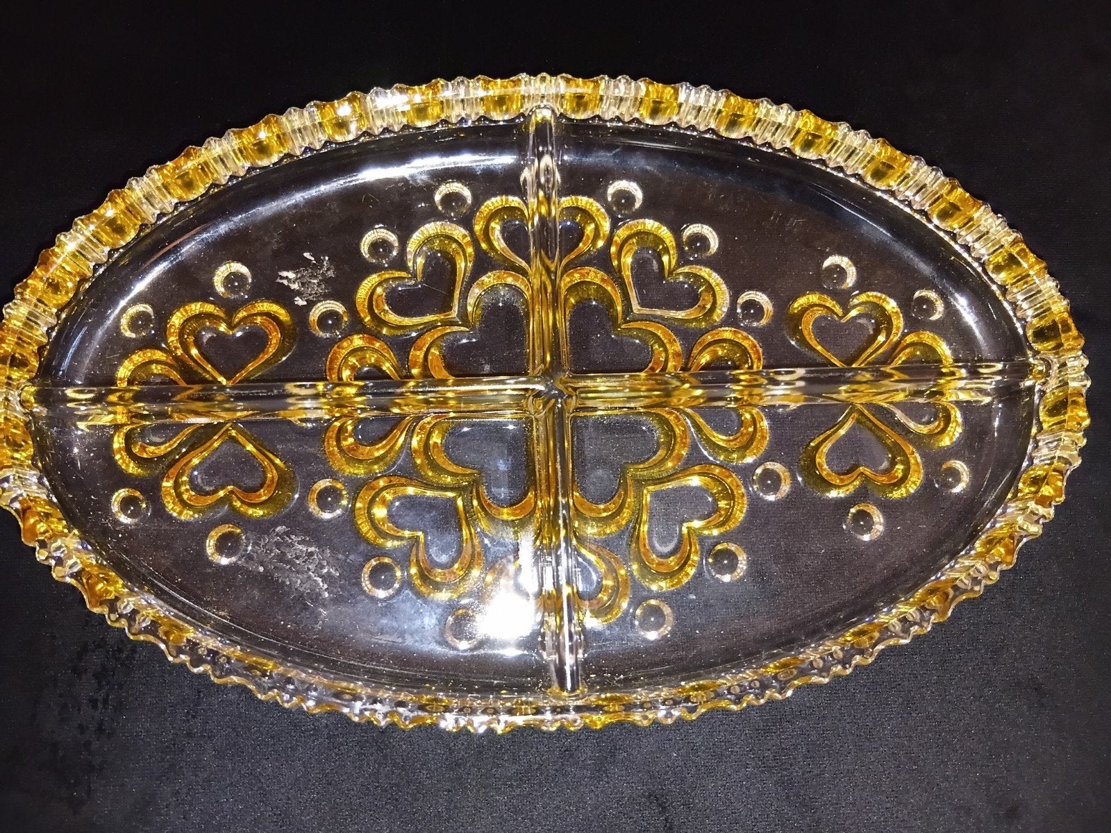 Vintage Walther Glas serveerschaal (4 vakken),onbeschadigd, Ophalen
