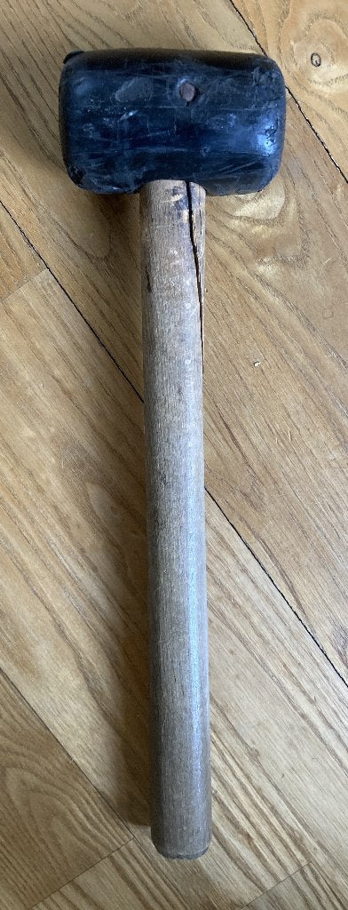 Rubberen hamer camping hamer 35 cm 400 gram, Ophalen of Verzenden, Gebruikt, Hamer