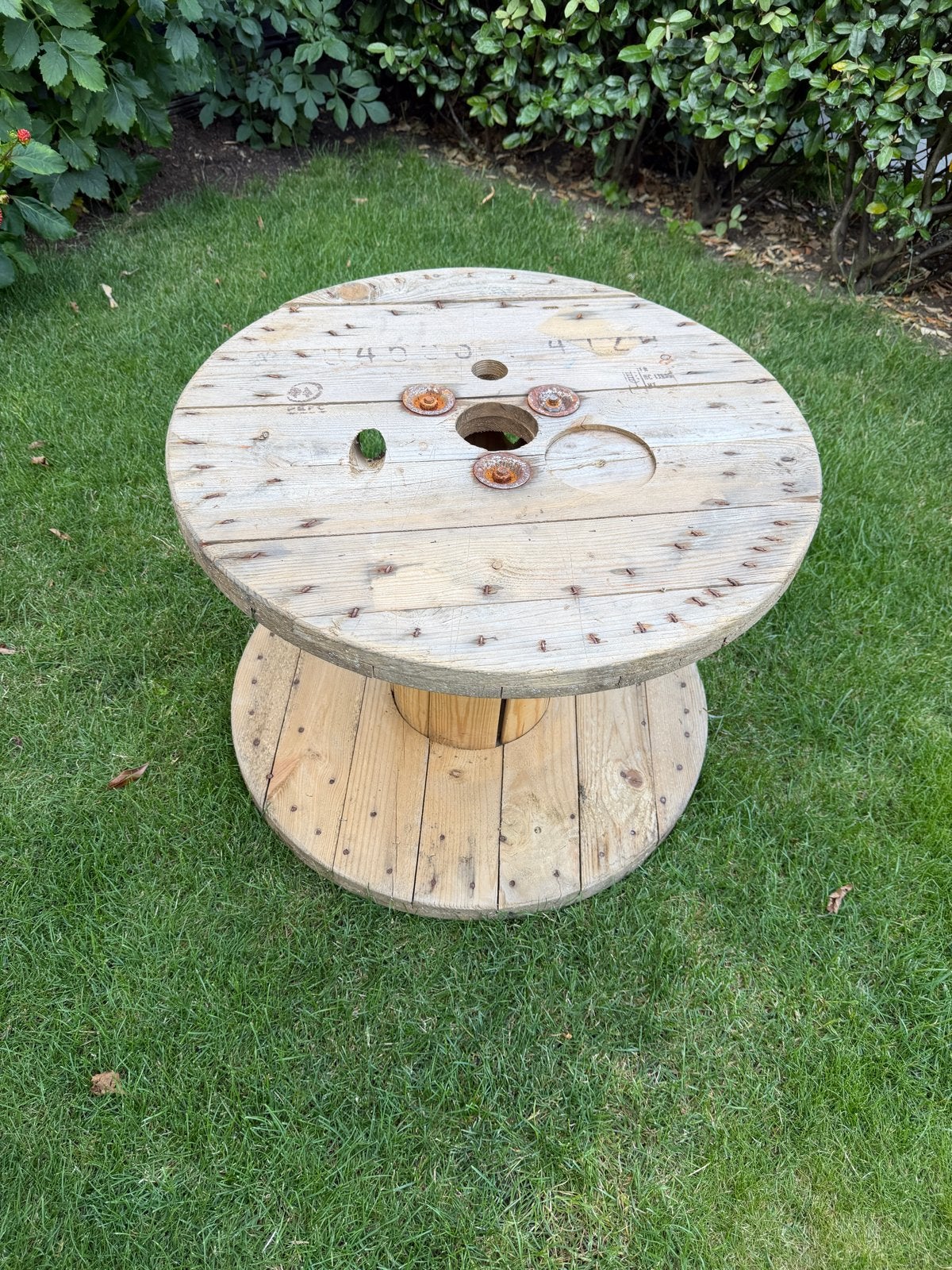 Houten kabelhaspel tafel - Uniek en robuust, Ophalen, 50 – 75, Gebruikt, Rond