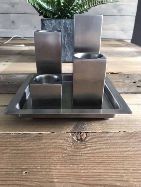 Blomus desing waxinelichthouder set Edo 5 DLG vierkant, Verzenden, Nieuw, Overige materialen
