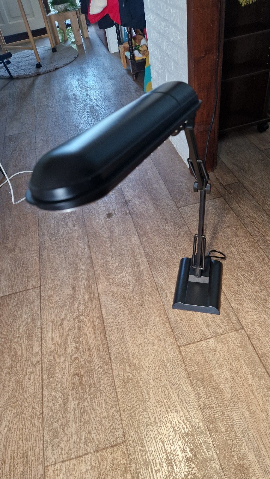 Zwarte verstelbare tafel-lamp met TL-verlichting, Ophalen, Bureaulamp, Overige merken, G13 (TL)