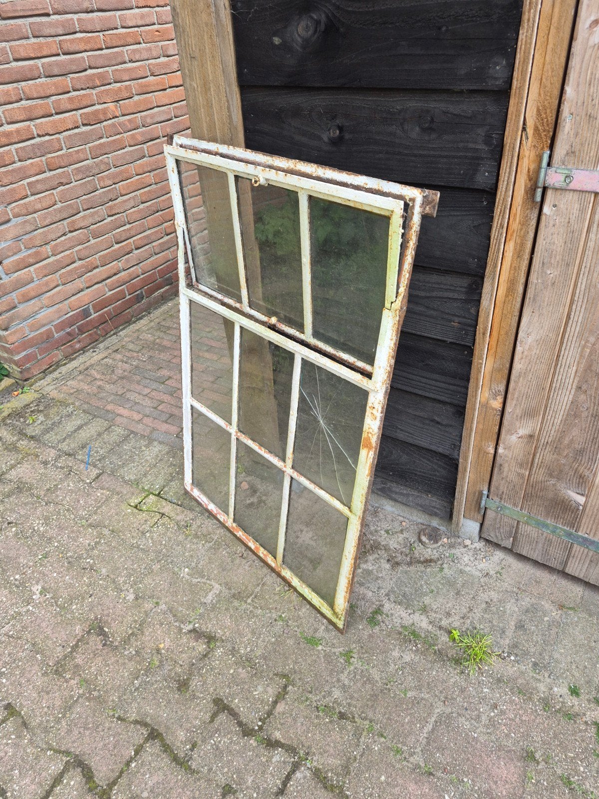 Gietijzeren raamwerk, raam 75 x 110 cm, Ophalen, Gevelraam of Ruit, Gebruikt, Minder dan 80 cm