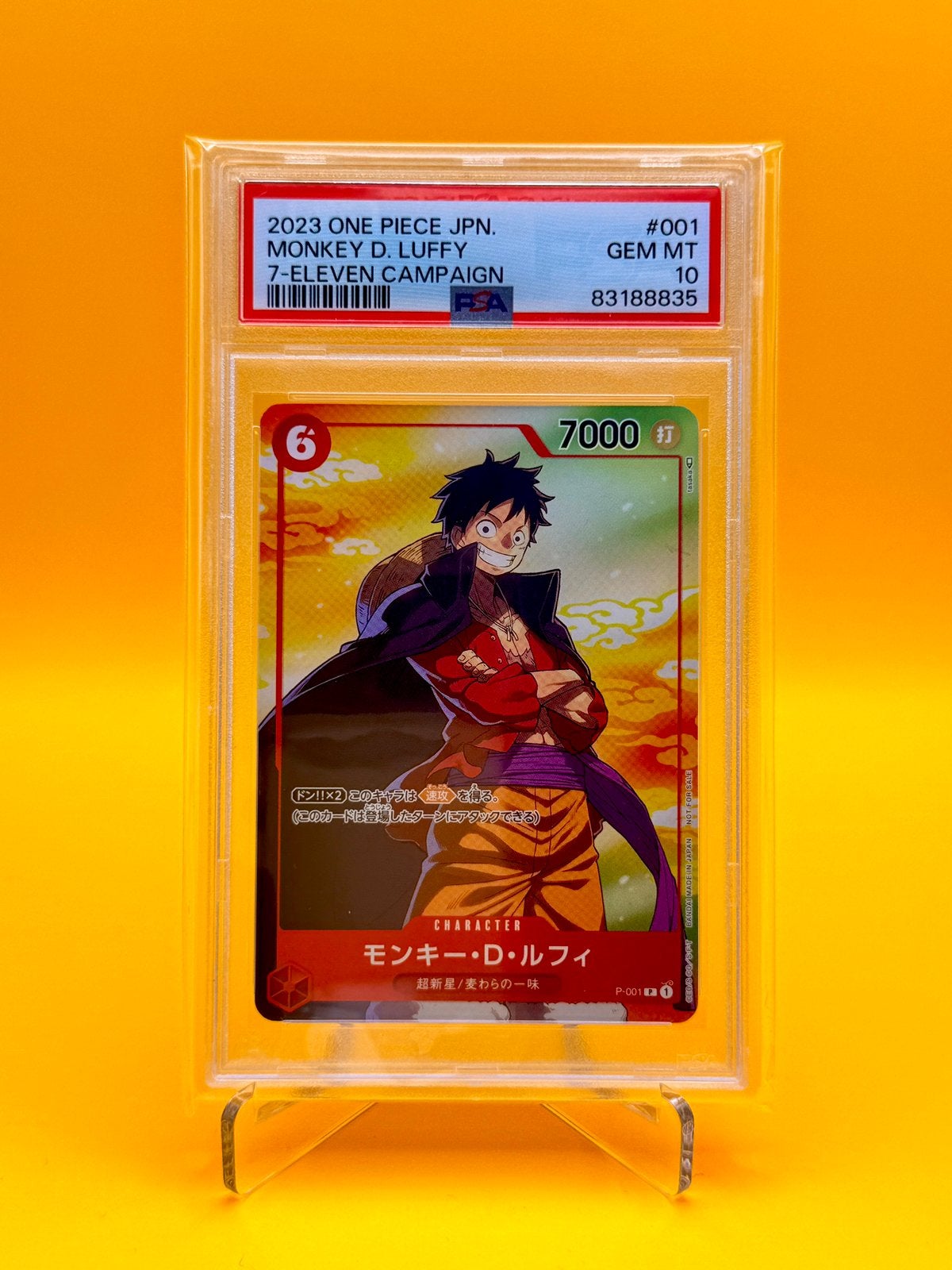 PSA 10 One Piece Monkey D. Luffy 7-Eleven Campaign #001, Verzenden, Zo goed als nieuw