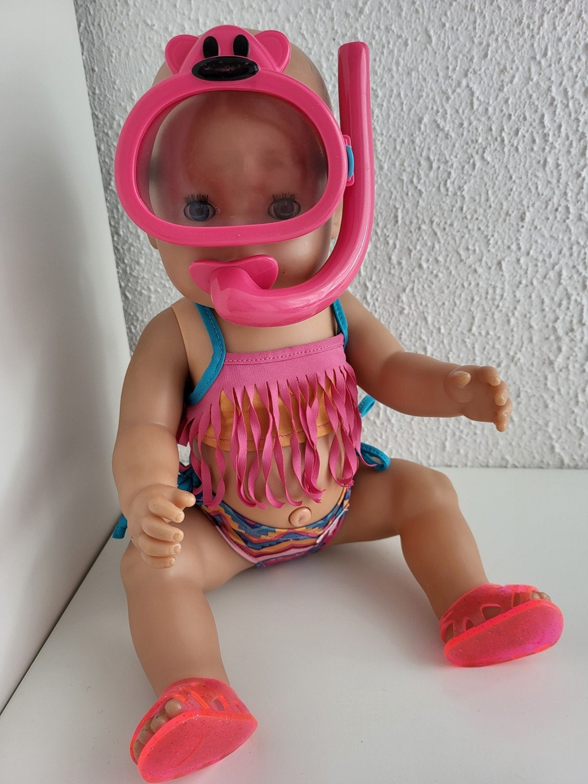 Baby Born kleertjes 4 delig Zwem Strand Snorkel set Babyborn, Ophalen of Verzenden, Zo goed als nieuw, Babypop