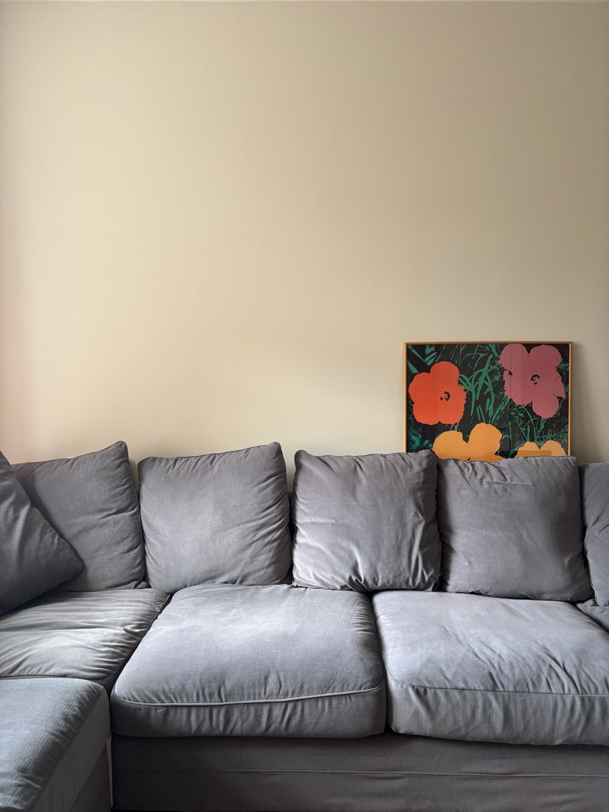 Ikea Ektorp bank met chaise longue - Grijs, Ophalen, 250 tot 300 cm, Gebruikt, Hoekbank