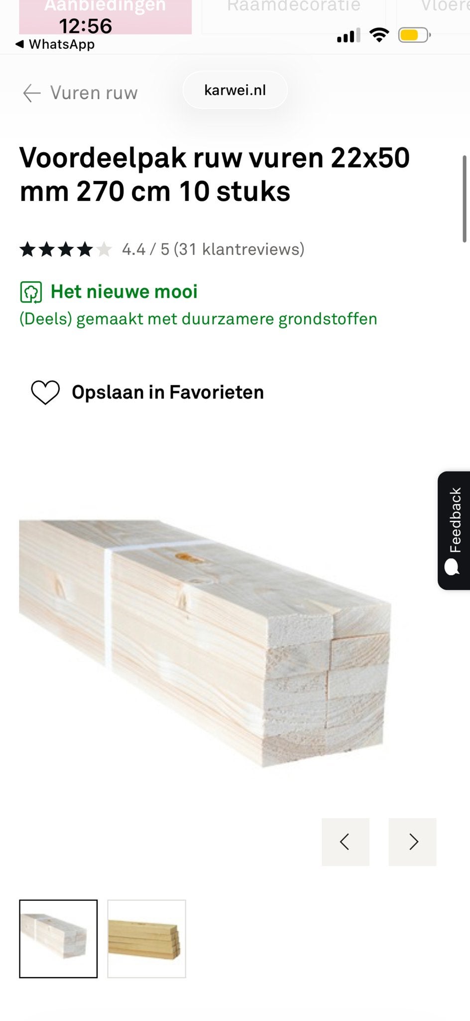 Voordeelpak ruw vuren 22x50 mm 270 cm 10 stuks, Ophalen, Gebruikt, Minder dan 25 mm, 250 tot 300 cm