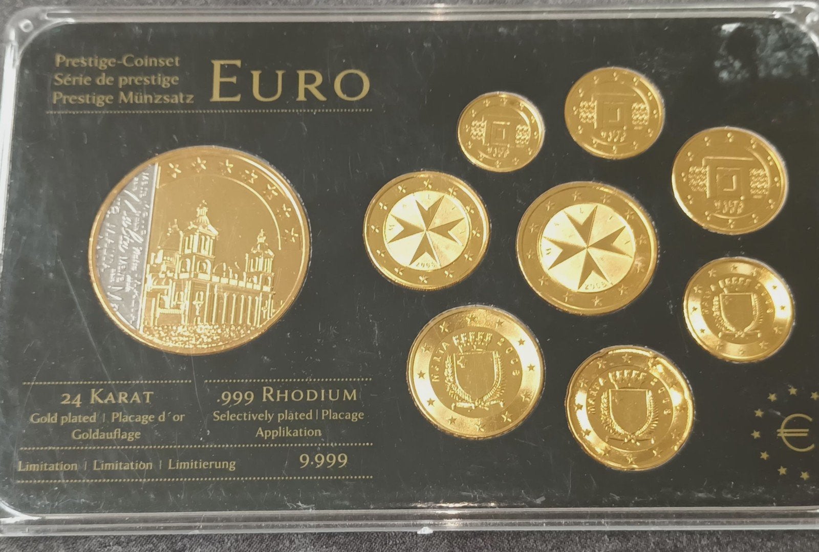 Malta Prestige-Coinset Euro 24 Karaat Verguld .999 Rhodium, Setje, Malta, Goud, Overige waardes
