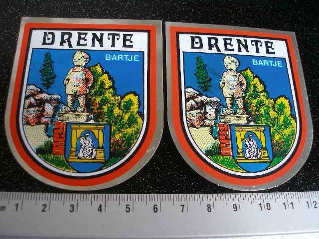 2x folie sticker provincie drenthe drente bartje, Verzenden, Zo goed als nieuw, Overige typen