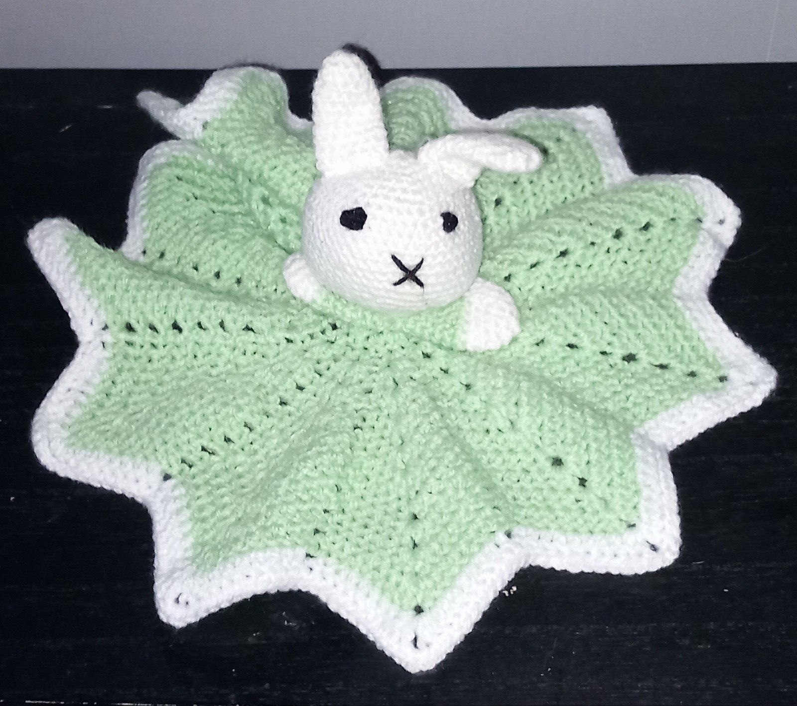 Gehaakte Konijn Knuffeldoekje - Groen/Wit, Ophalen of Verzenden, Zo goed als nieuw, Overige typen