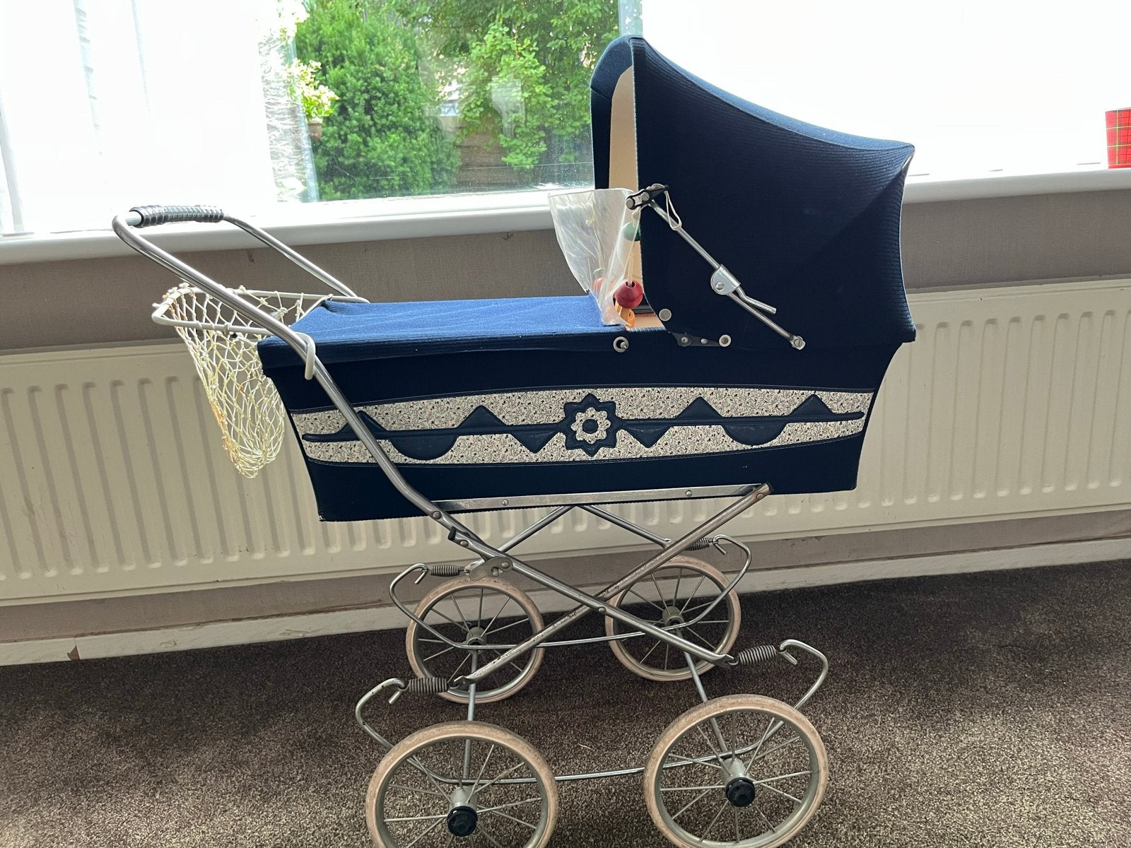Vintage Poppenwagen Blauw - Klassieke Stijl, Ophalen