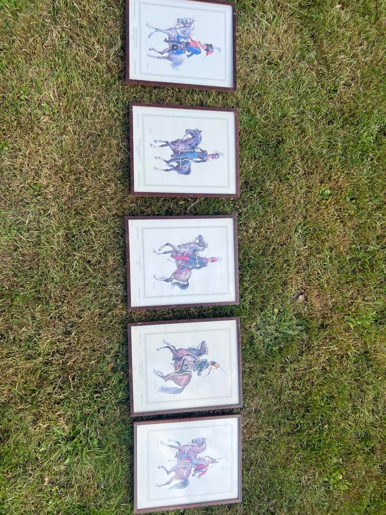 Set van 5 Vintage Militaire ruiters - W. Tailler - Haarlem, Antiek en Kunst, Ophalen of Verzenden