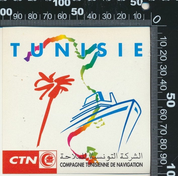 Sticker: Compagnie Tunisienne de Navigation - Tunisie, Ophalen of Verzenden, Zo goed als nieuw, Bedrijf of Vereniging