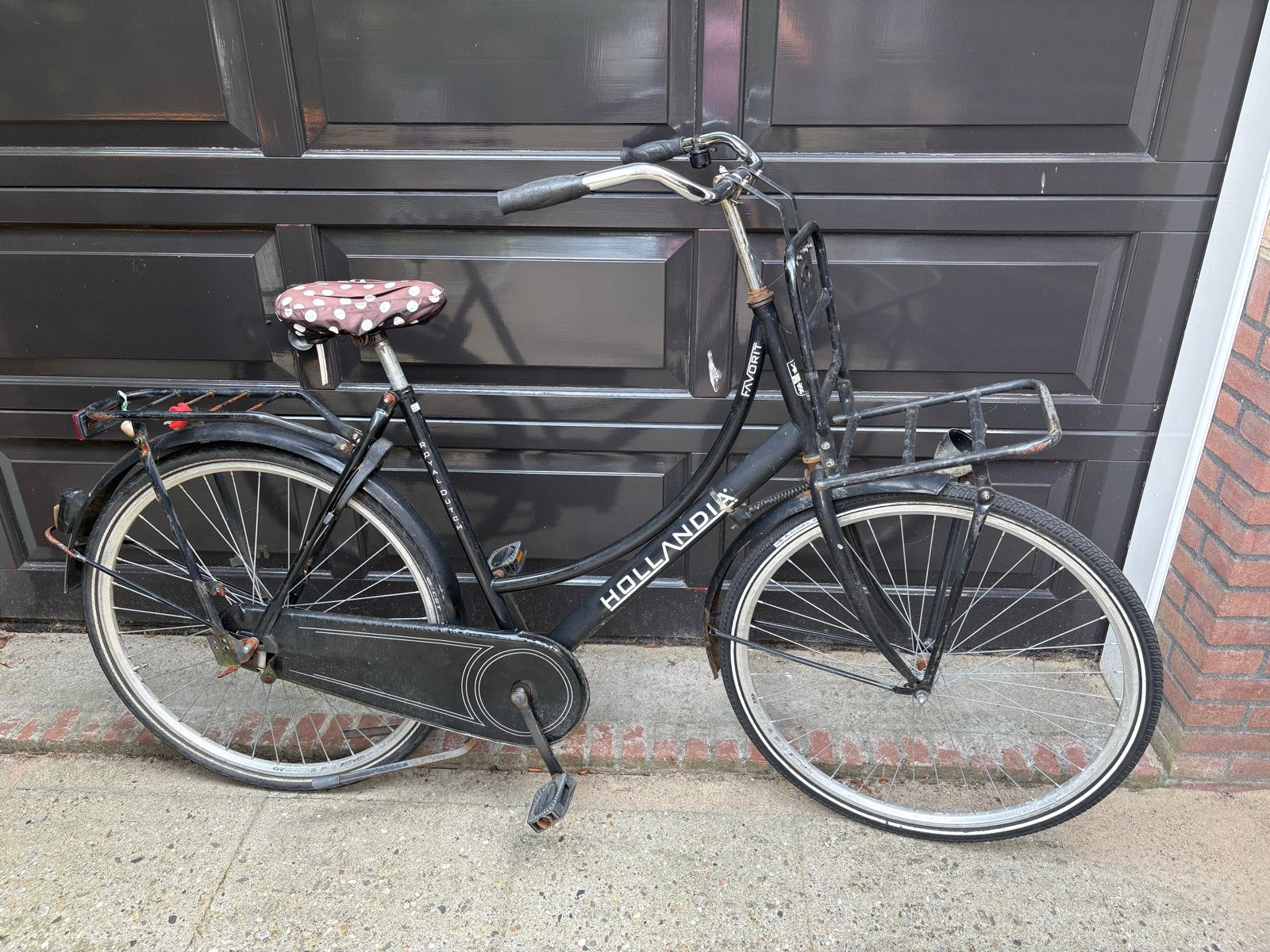 Hollandia Transportfiets Dames - Zwart, Terugtraprem, 50 tot 53 cm, Ophalen, Overige merken