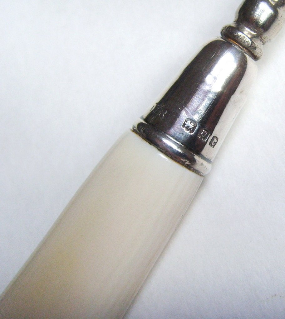 Antiek Sheffield veter/knoophaak met zilveren inzet Eng 1920, Ophalen of Verzenden, Zilver