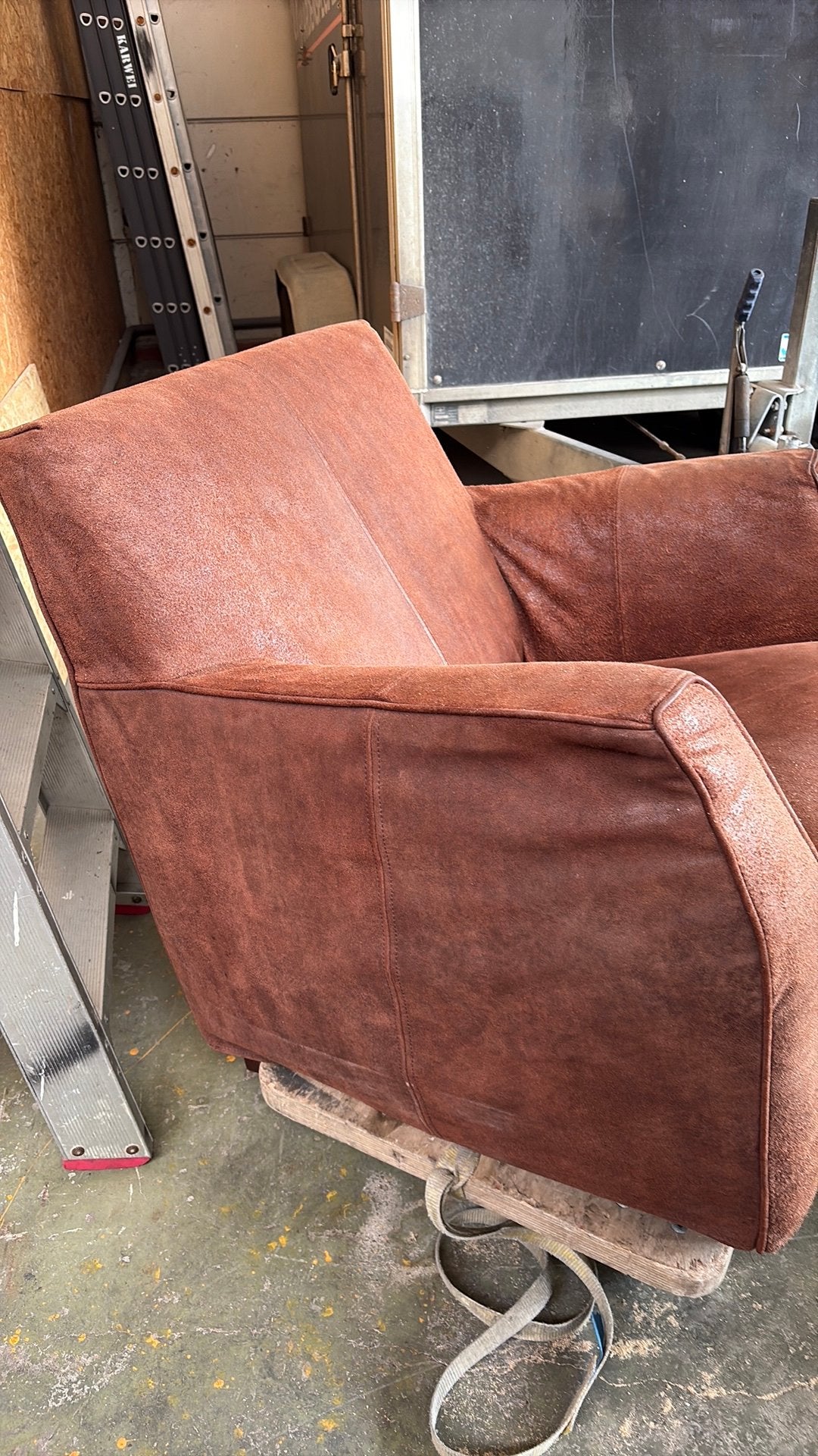 Fauteuil, Ophalen, Gebruikt, Bruin, Leer