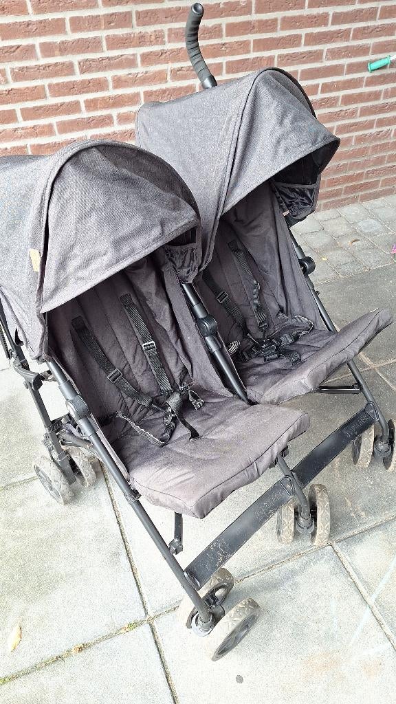 Topmerk Twin buggy zwart tweeling buggy, Kinderen en Baby's, Tweelingen en Meerlingen, Ophalen, Zo goed als nieuw, Kinderwagen of Buggy