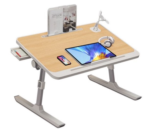 Verstelbare Opklapbare Bedtafel met Lade, USB, Lamp & Ventil, Computers en Software, Laptoptafels, Nieuw, In hoogte verstelbaar